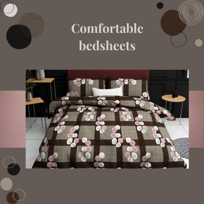 Market Fairy Floral Glace Cotton Fitted Bedsheet, Queen Size (90 x 100 inch) with 2 Big Pillow Covers Market Fairy Floral Glace Cotton Fitted Bedsheet, Queen Size (90 x 100 inch) with 2 Big Pillow Covers